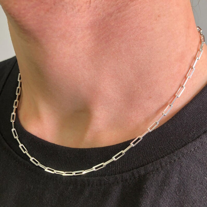 925 STERLING SILVER PAPER CLIP CHAIN