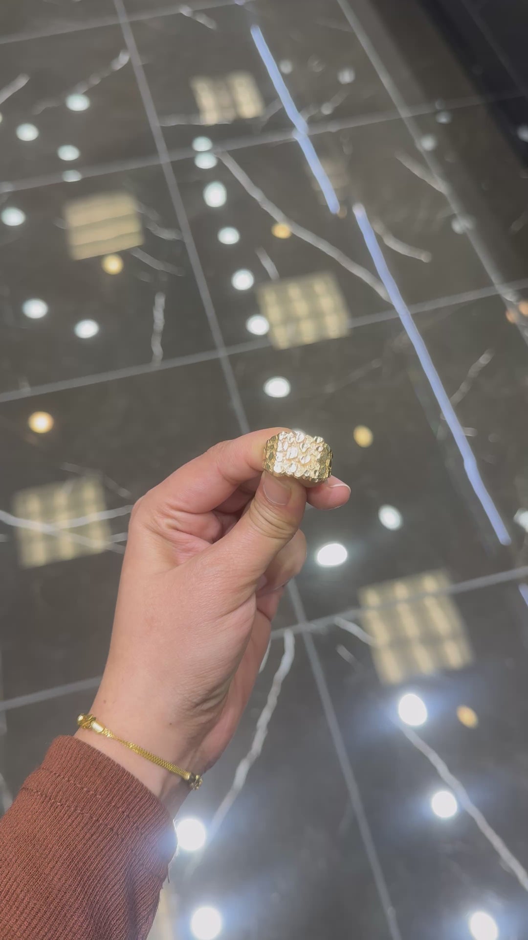 10K NUGGET RING