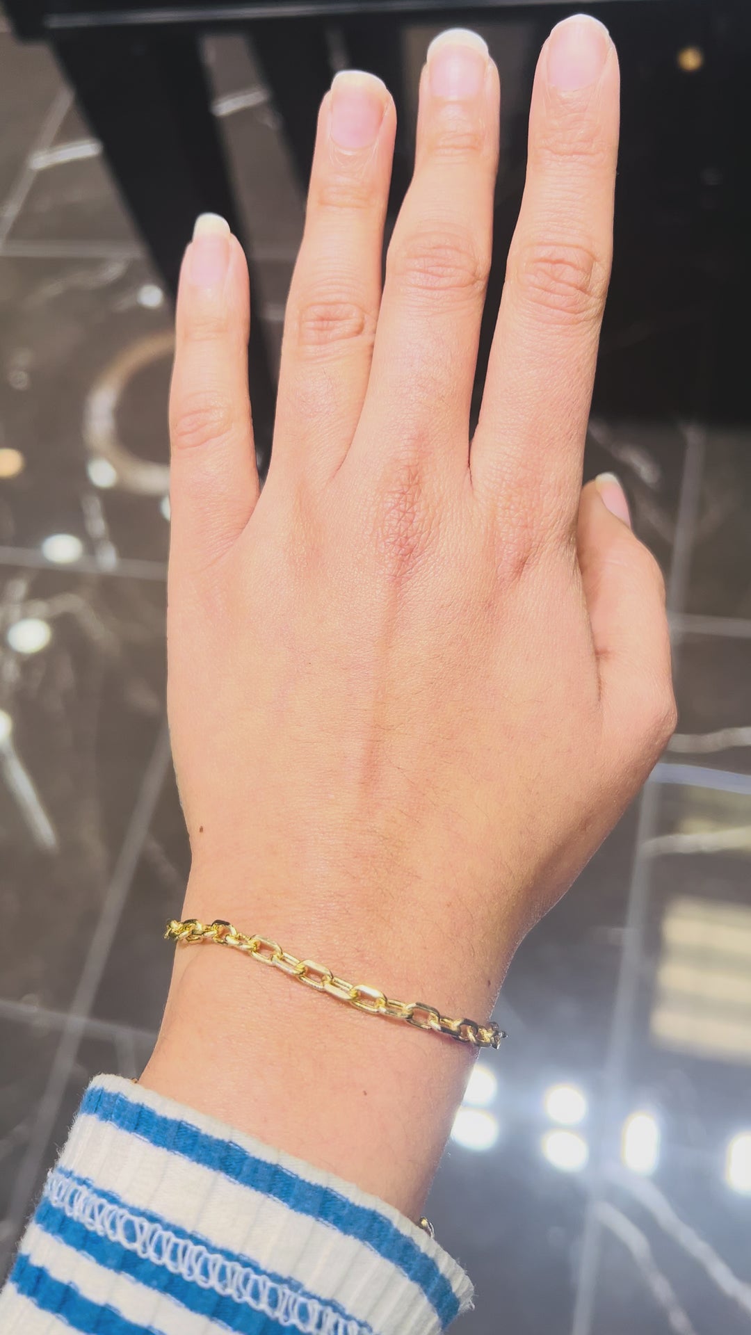14k Y/G FANCY CABLE LINK BRACELET
