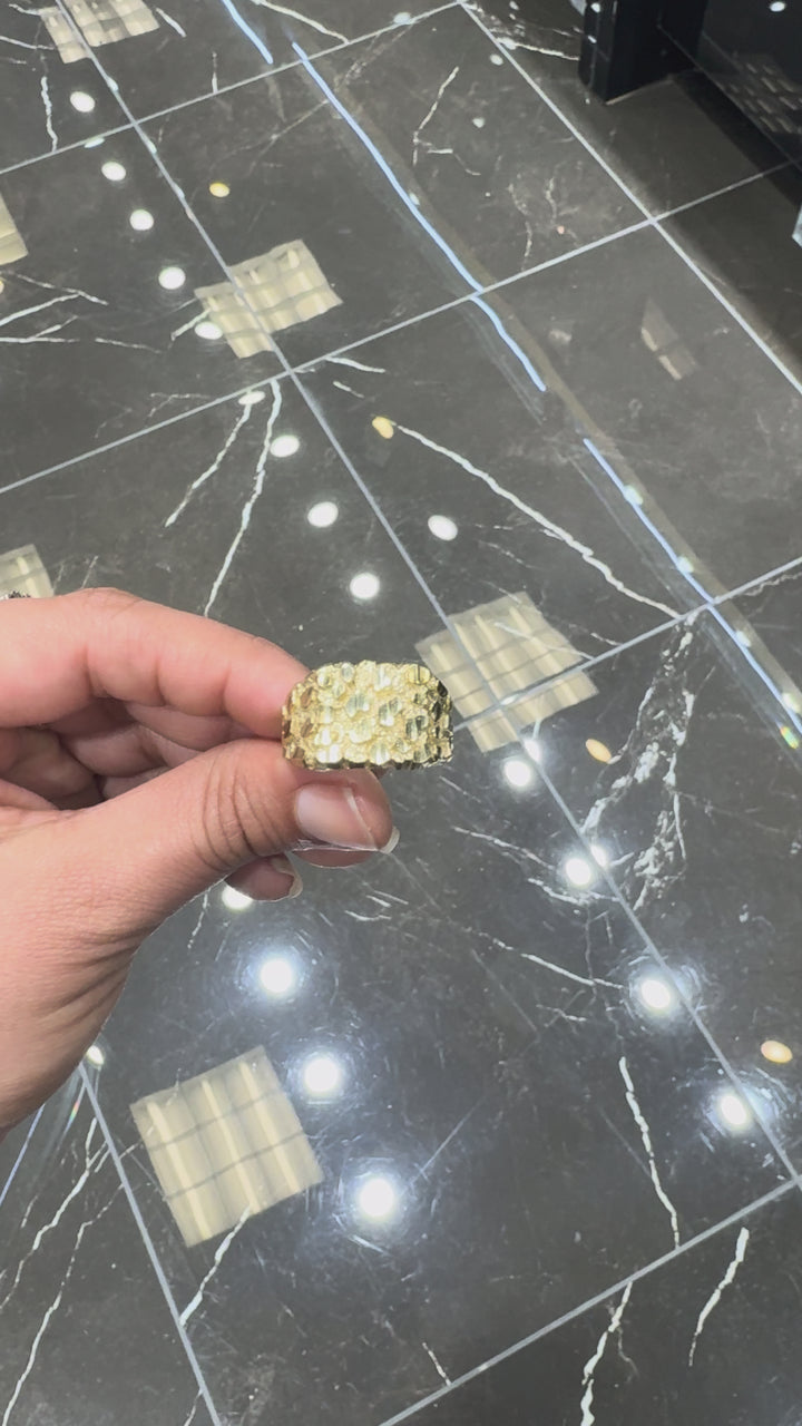 10K Y/G NUGGET RING