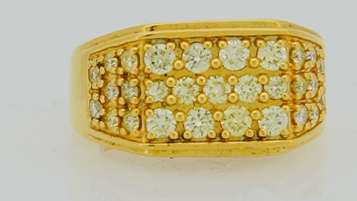 10KT Y/G 1.47CTW DIAMOND MENS RING
