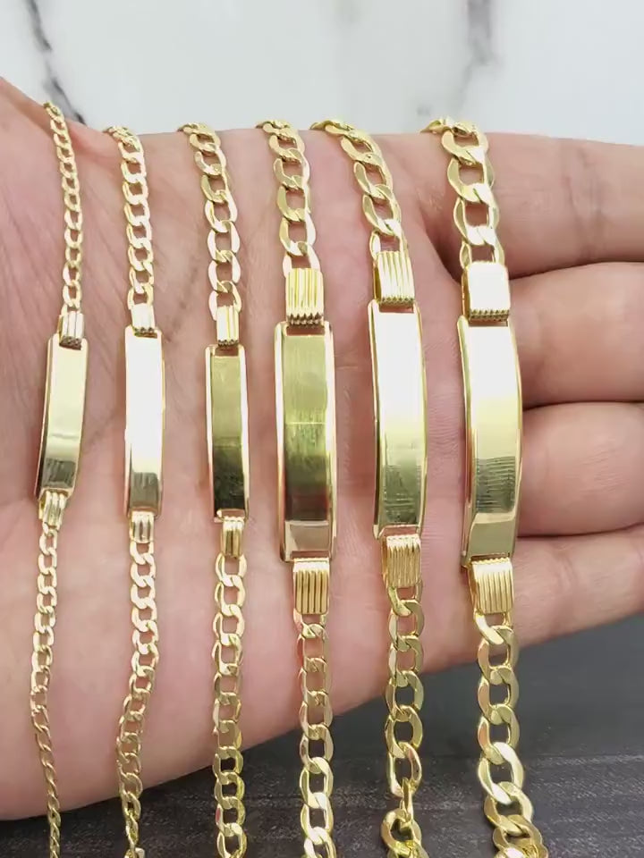GOLD ID CUBAN BRACELETS 10K / 14K YELLOW GOLD