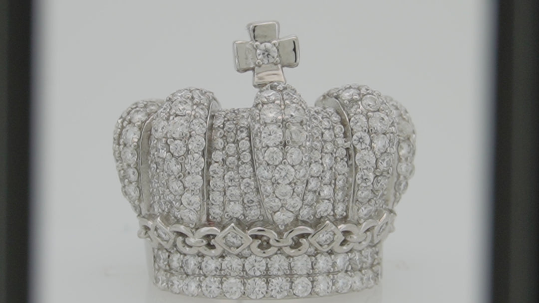925 SILVER MOISSANITE 4.72CTW CROWN RING