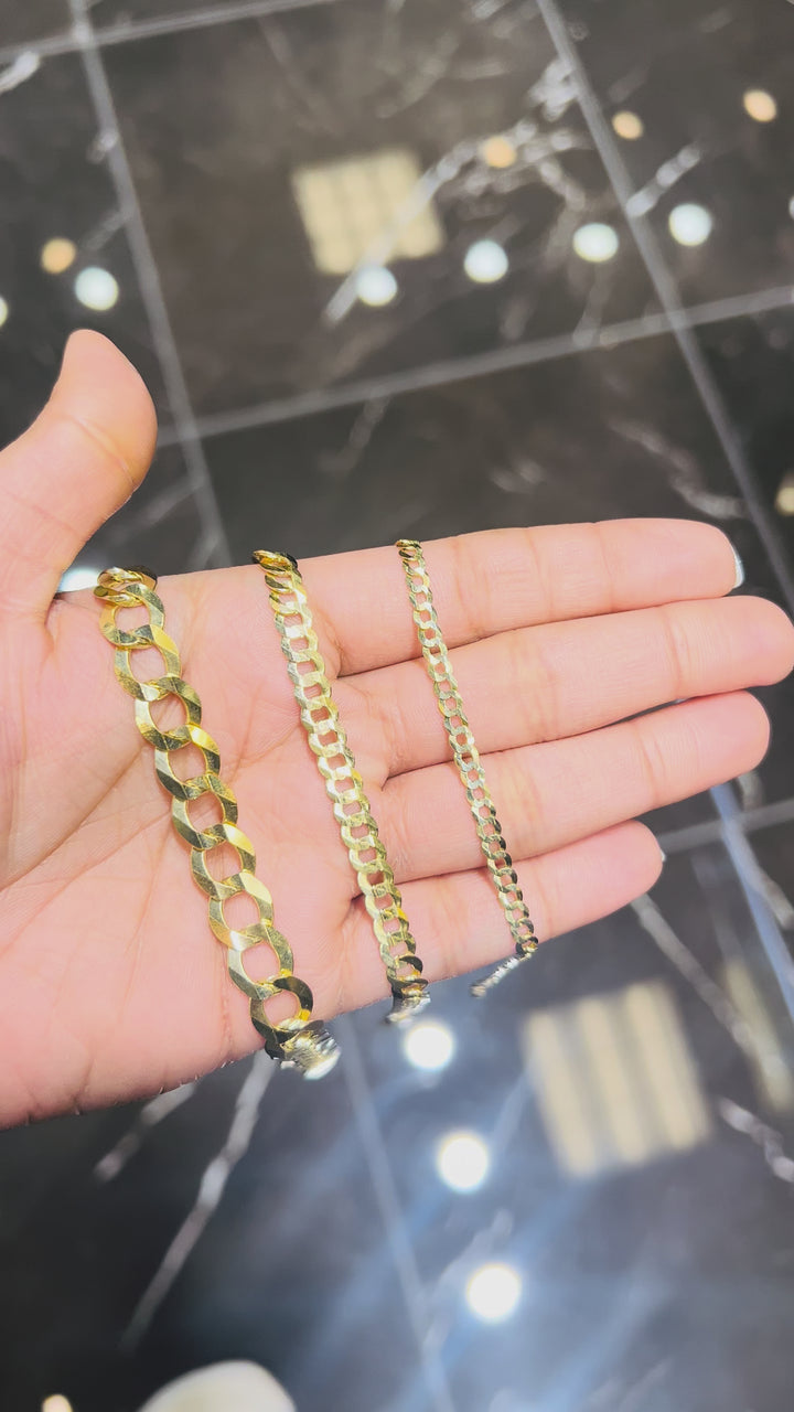 10K YELLOW ILD SOLID CUABN BRACELET