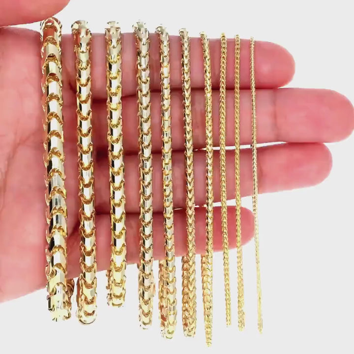 SOLID FRANCO BRACELETS 10K / 14K YELLOW GOLD