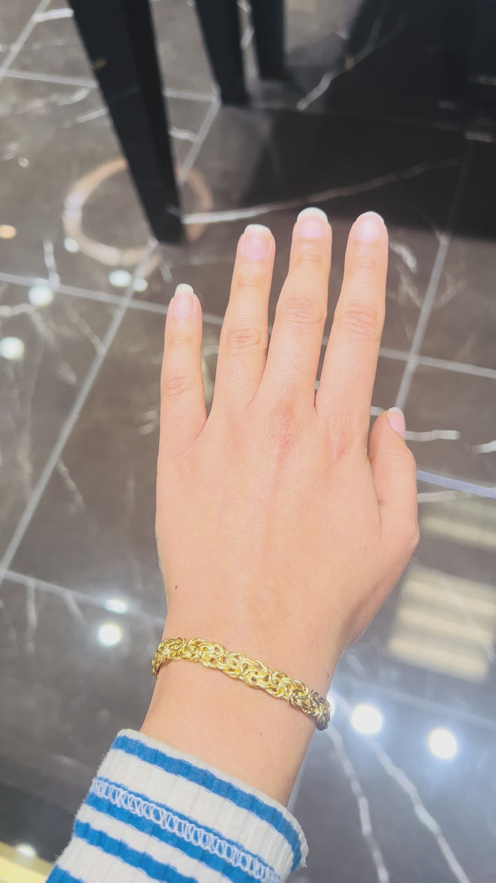 14K Y/G BYZANTINE BRACELET