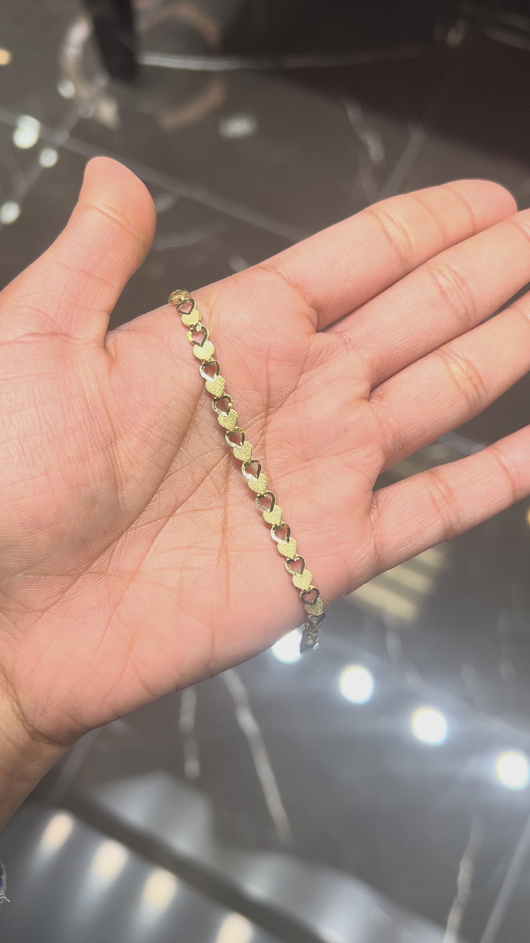 10K Y/G TWO TONE HEART BRACELET