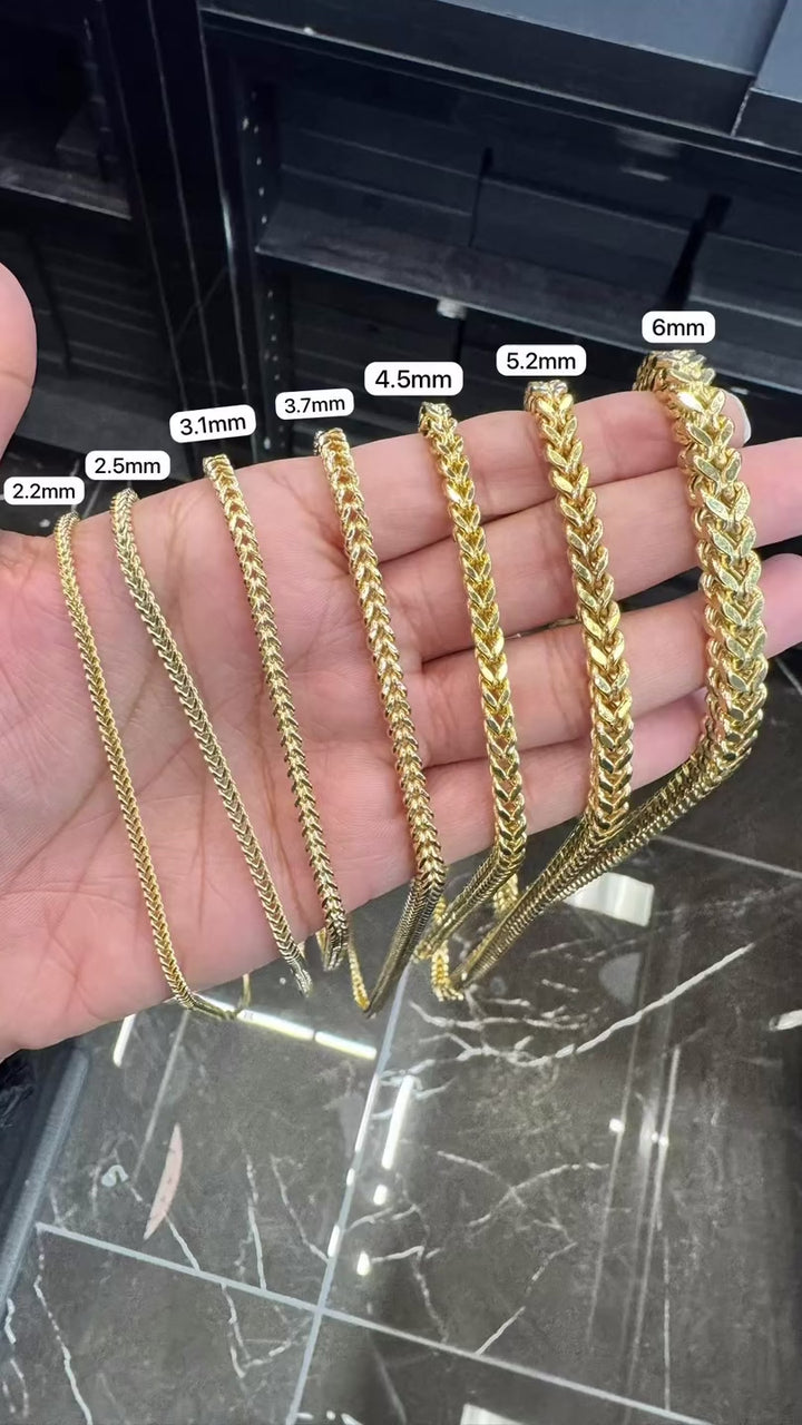 GOLD SEMI SOLID FRANCO CHAINS 10K / 14K