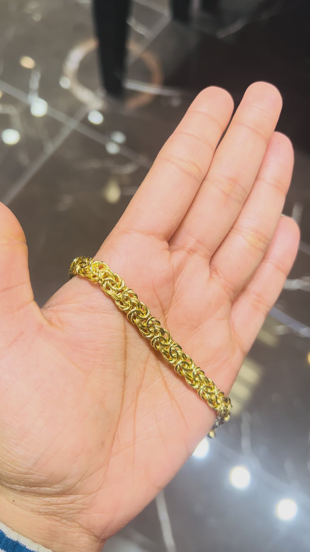 14K Y/G BYZANTINE BRACELET