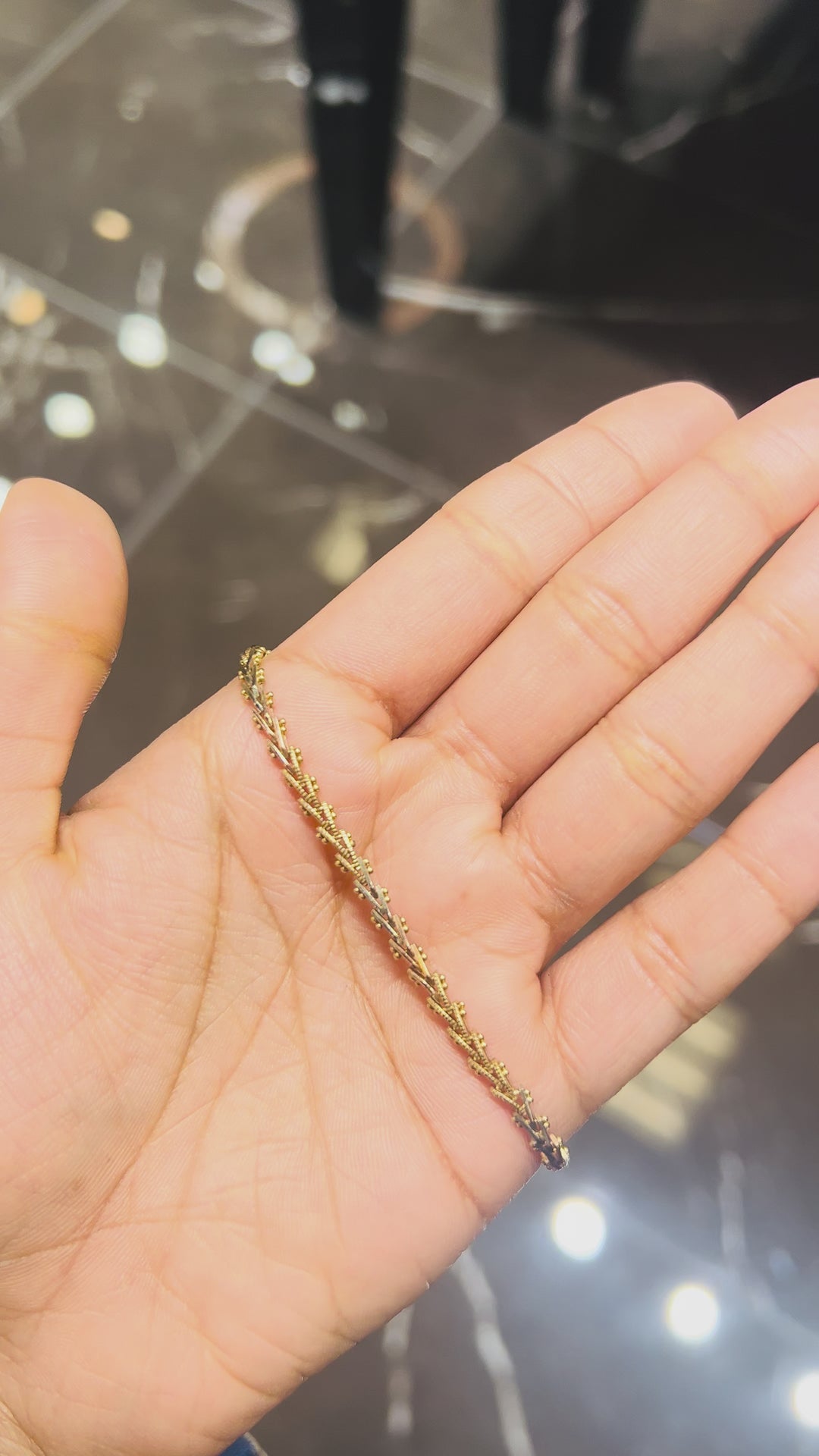 14K FANCY FRANCO SHAPED TRIO COLOR BRACELET