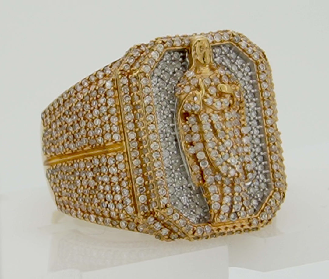 10K Y/W/G 2.50CT DIAMOND MENS RING