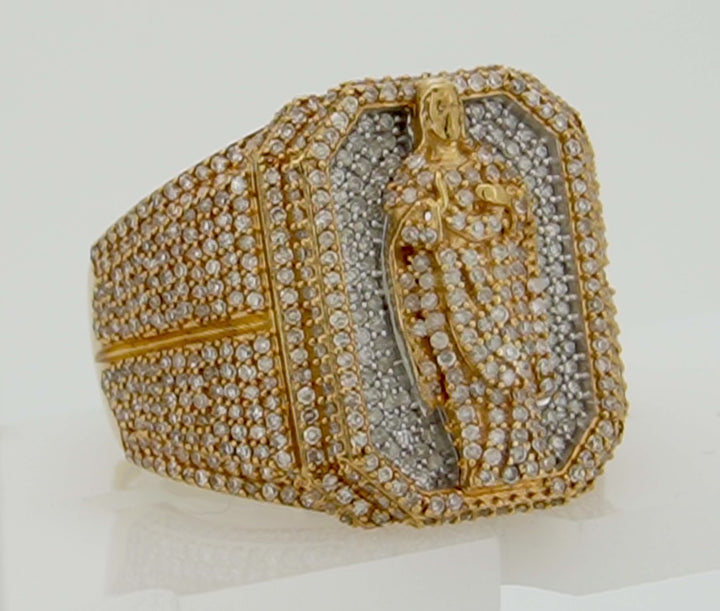 10K Y/W/G 2.50CT DIAMOND MENS RING