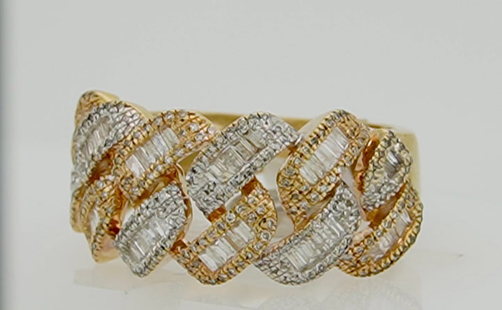 10KY 1.00CTW DIAMOND MIAMI CUBAN MENS RING