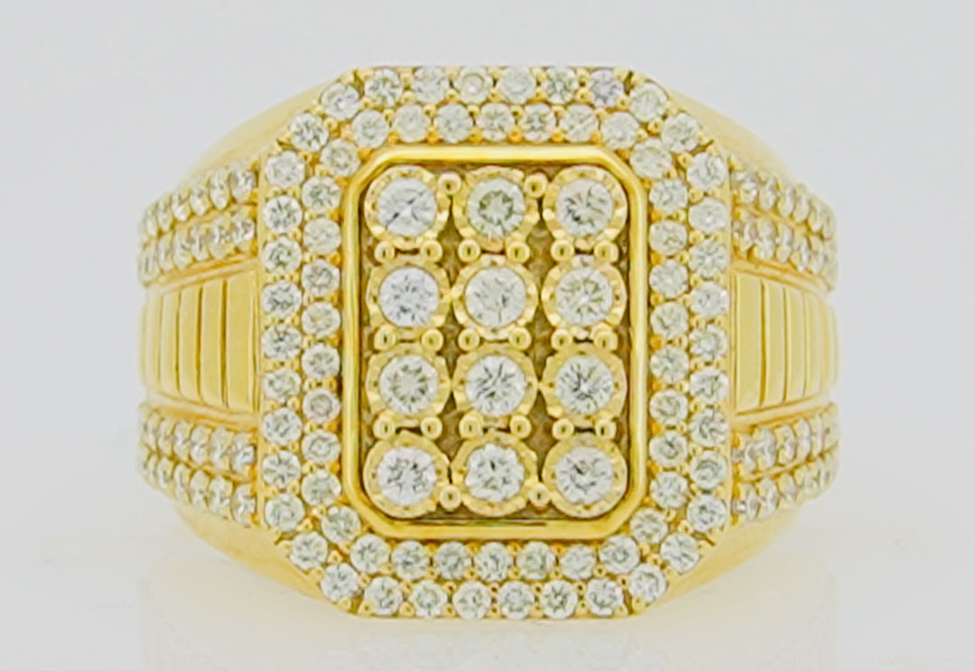 10K Y/G 1.71CT DIAMOND MENS RING