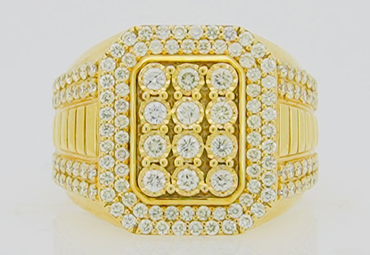 10K Y/G 1.71CT DIAMOND MENS RING