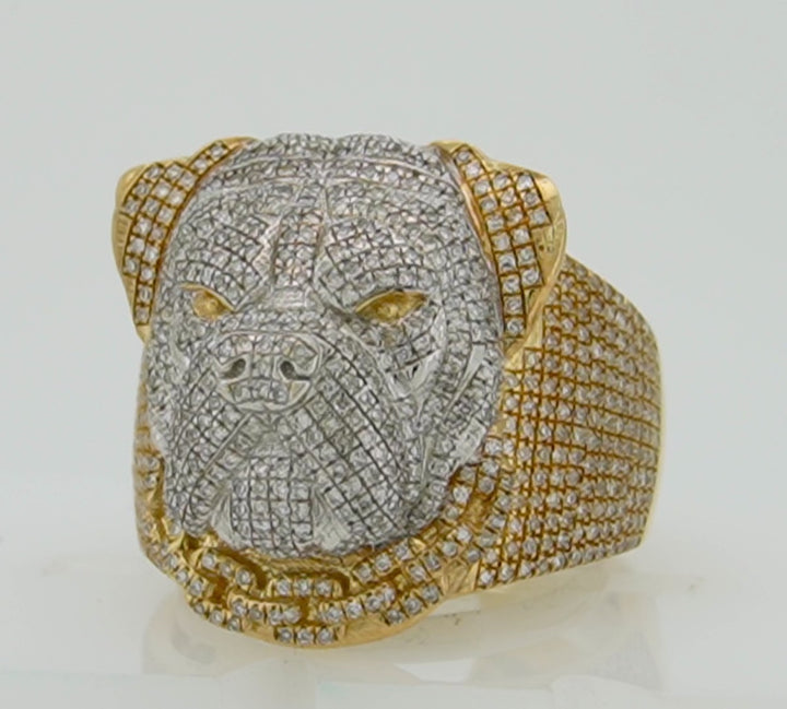 10K Y/G 1.36CT DIAMOND MENS RING