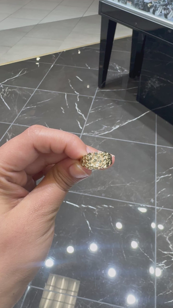 10K SQUARE NUGGET RING