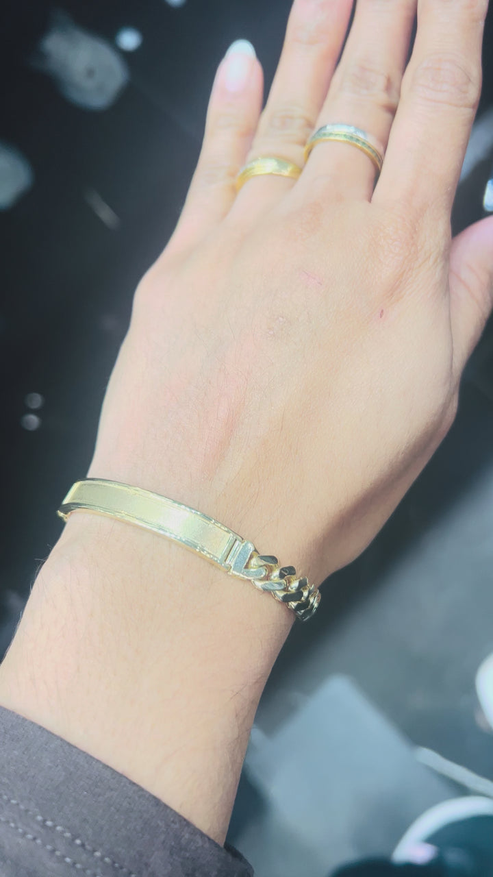10K Y/G MONACO ID BRACELET