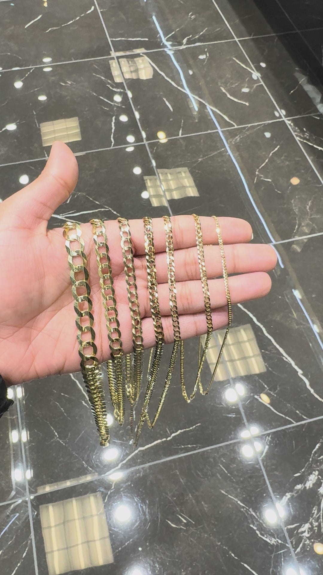 GOLD  SEMI SOLID CURB LINK CHAIN 10K / 14K GOLD