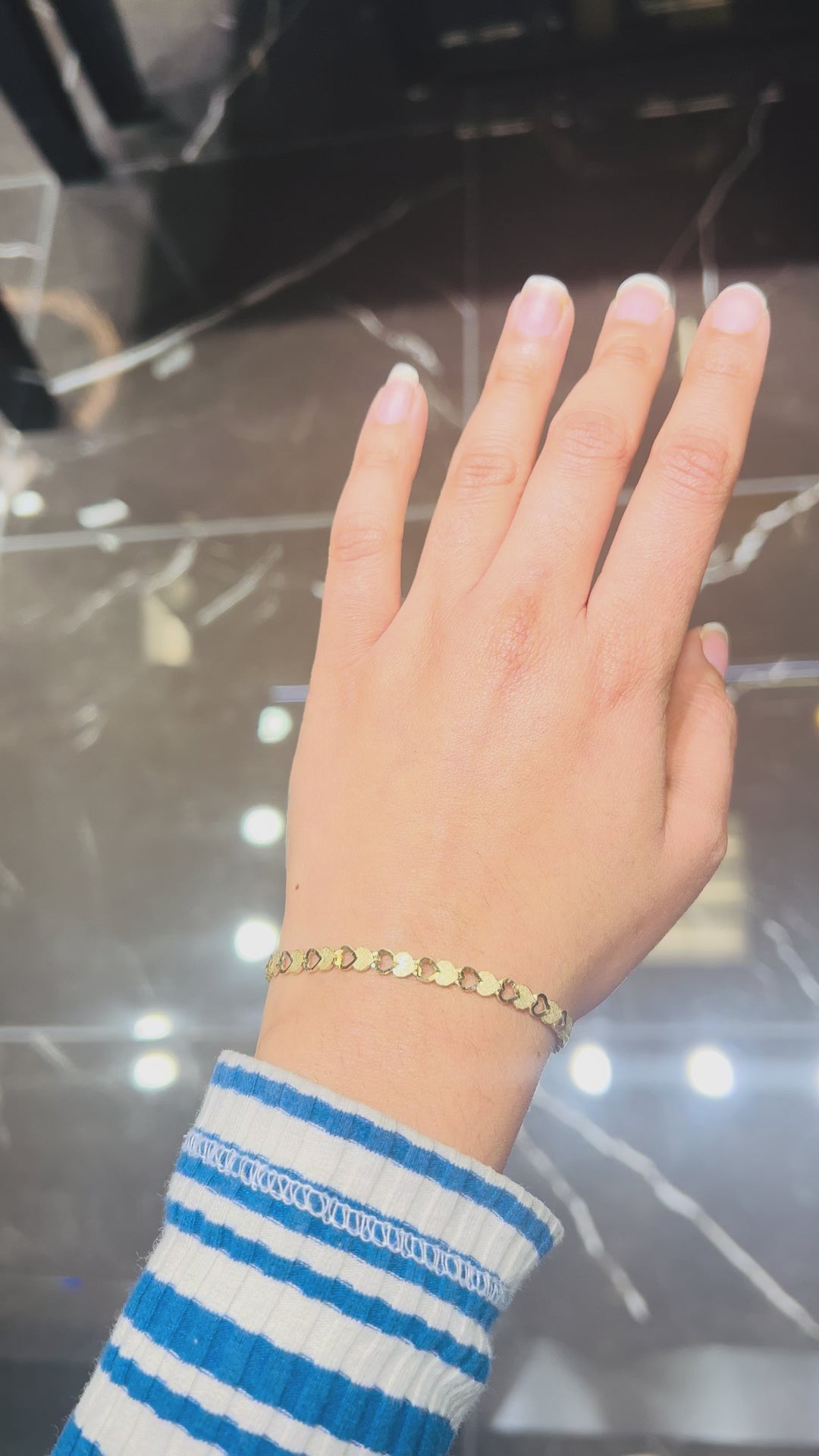 10K Y/G TWO TONE HEART BRACELET