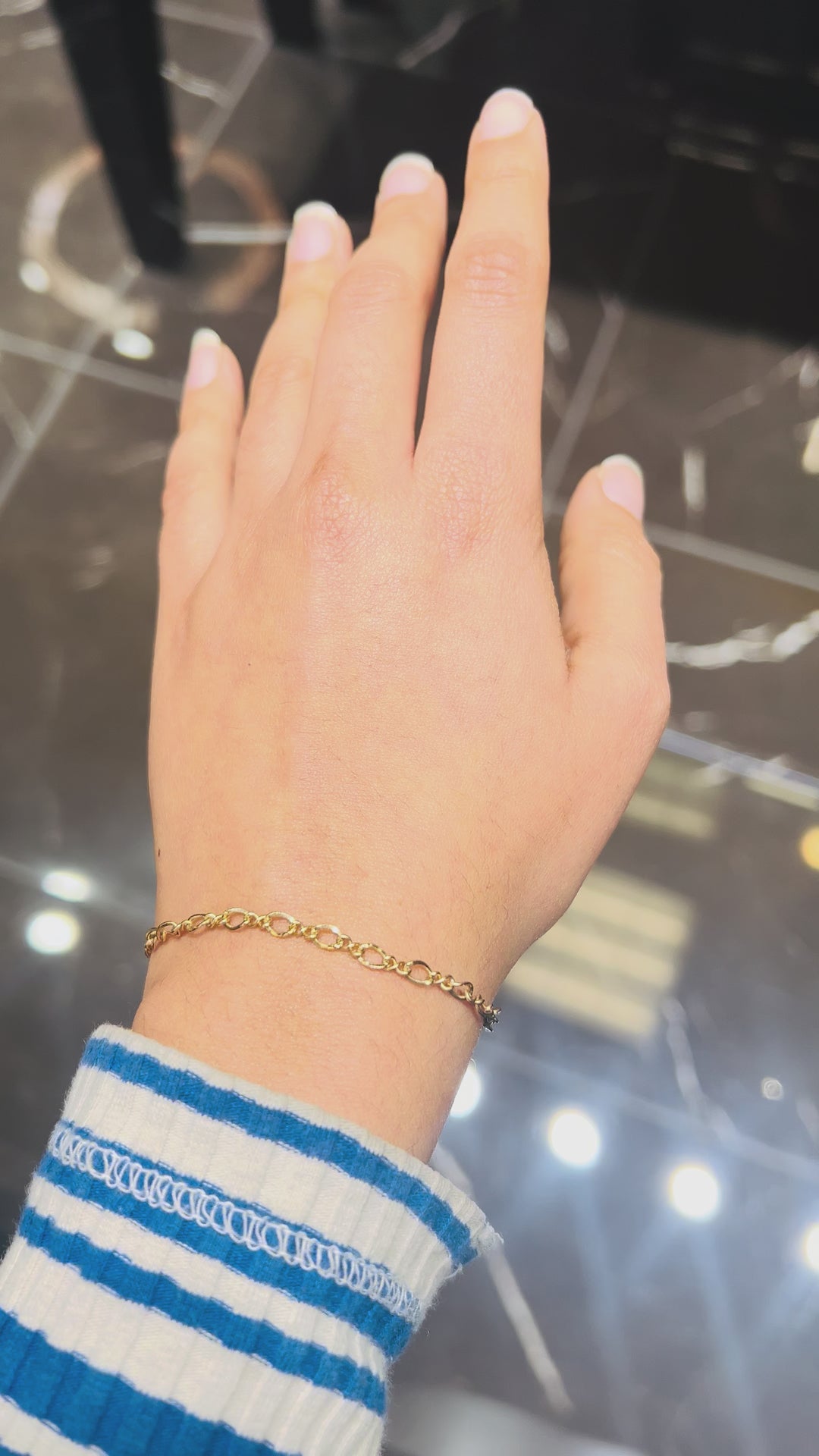 14K FANCY FIGARO BRACELET