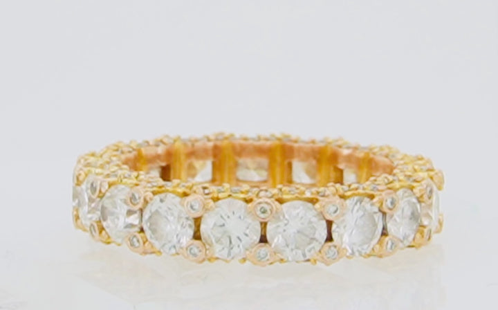 14K Y/G 6.50CT DIAMOND MENS RING