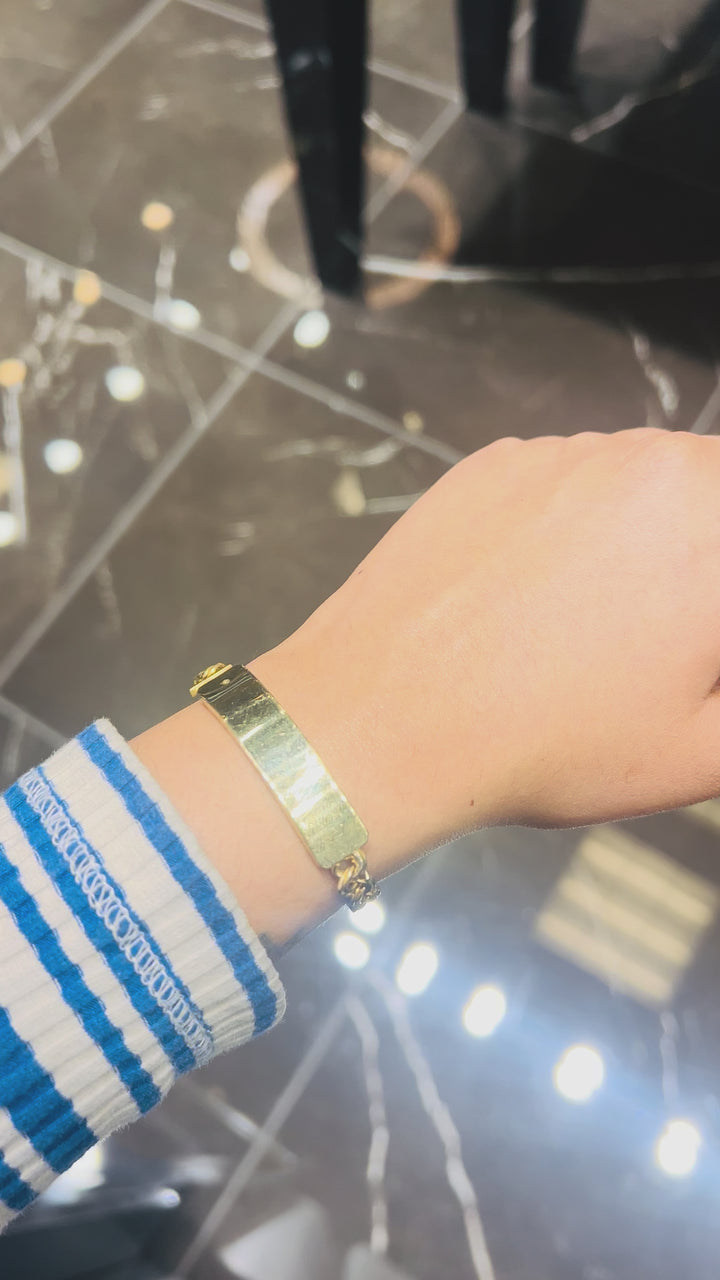 10K Y/G CHINO ID BRACELET