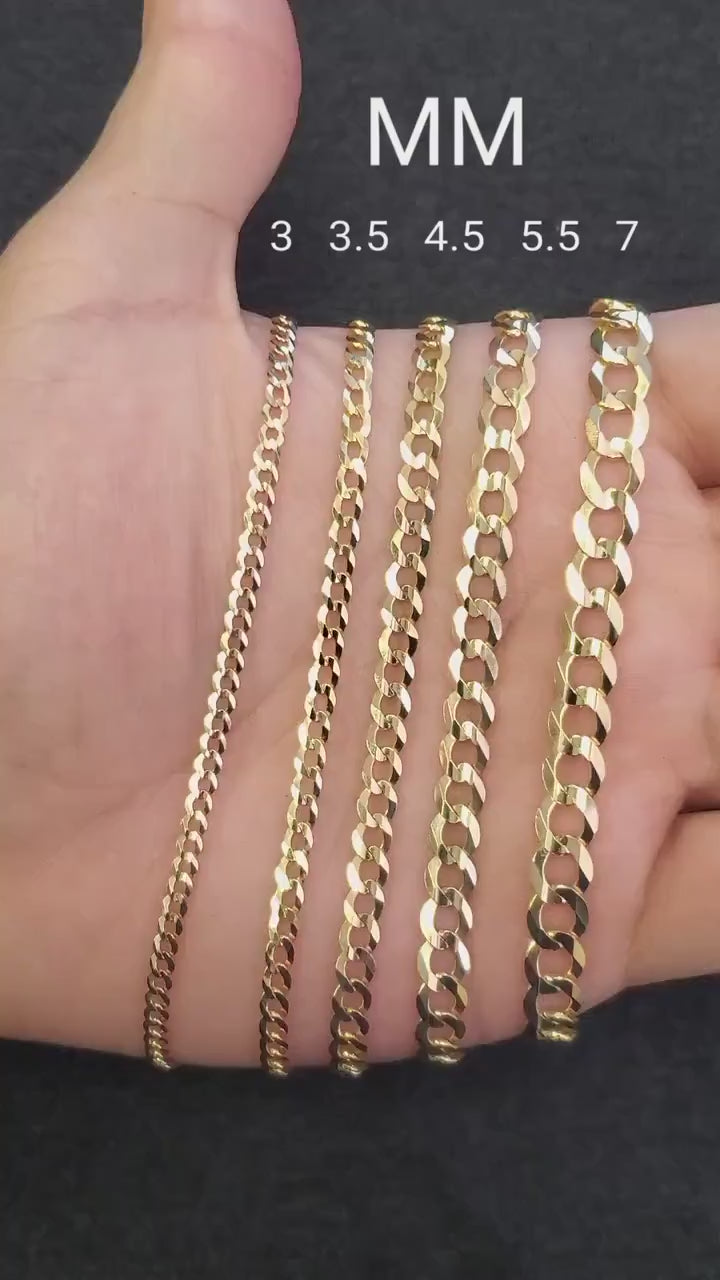 SOLID CURB LINK BRACELETS (CUBAN LINK ) 10K / 14K GOLD BRACELETS