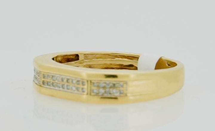10K Y/G 0.24CT DIAMOND MENS RING