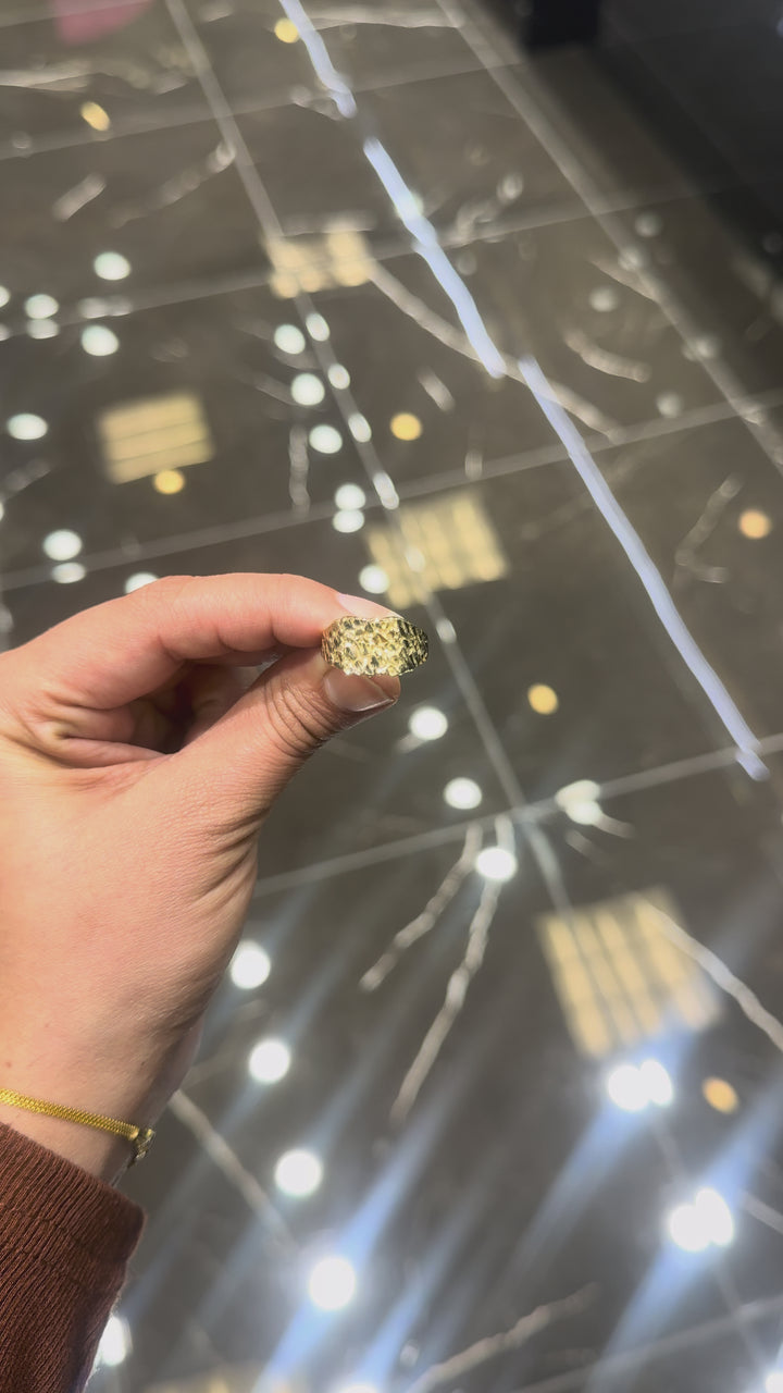 10K SQUARE NUGGET RING