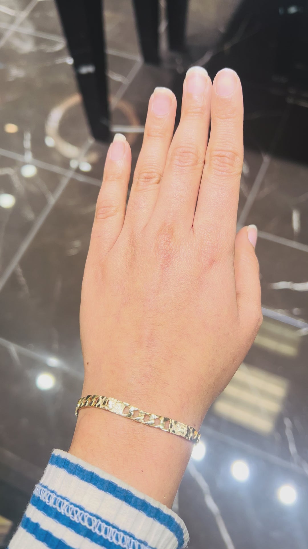 10K Y/G CUBAN WITH NUGGET BRACELET