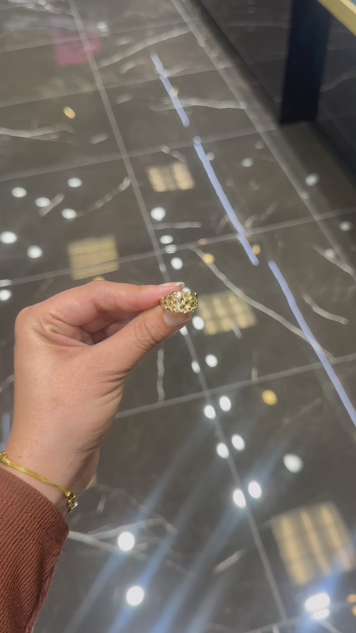 10K SQUARE NUGGET RING