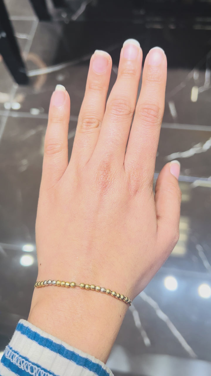 14K YELLOW AND WHITE GOLD FANCY BOX BRACELET