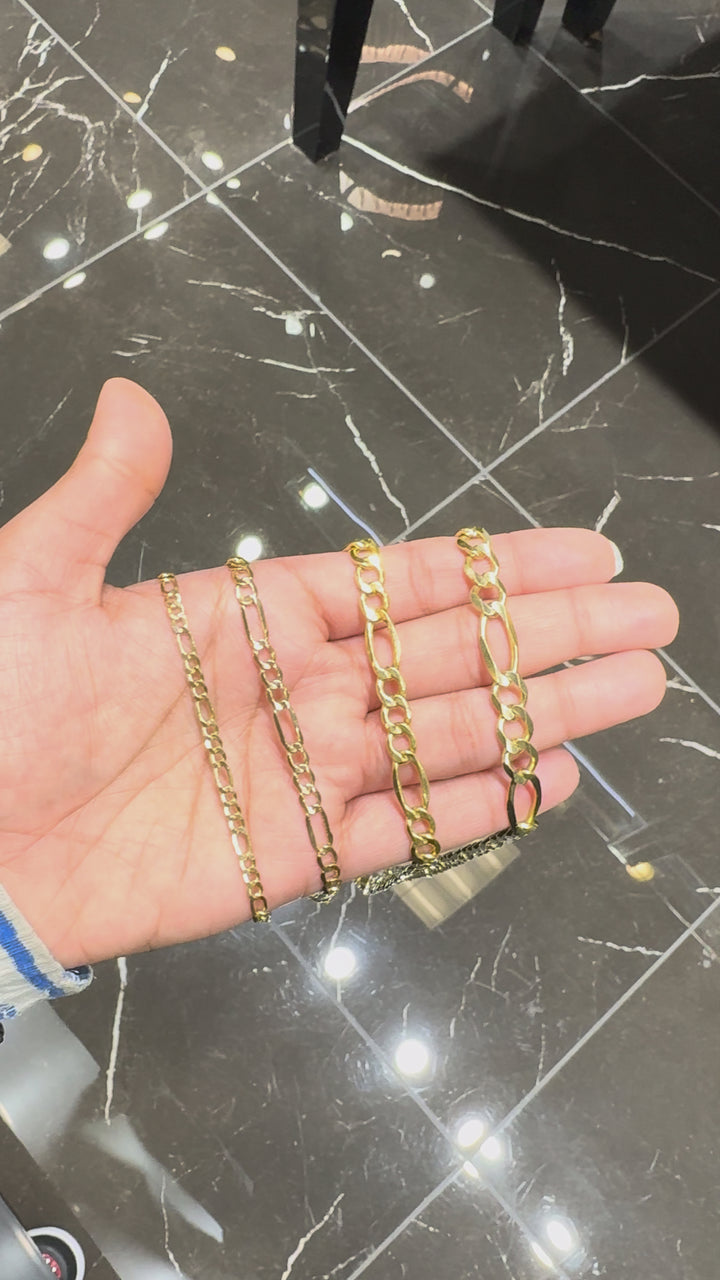 GOLD SOLID FIGARO CHAIN 10K / 14K