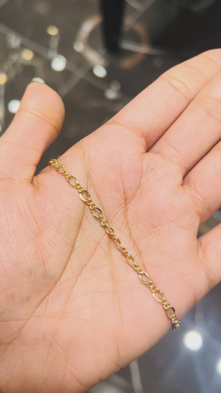 14K FANCY FIGARO BRACELET