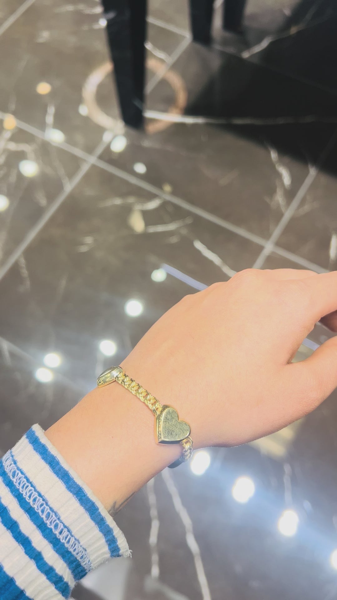 10K Y/G CHINO TRIPLE HEART BRACELET