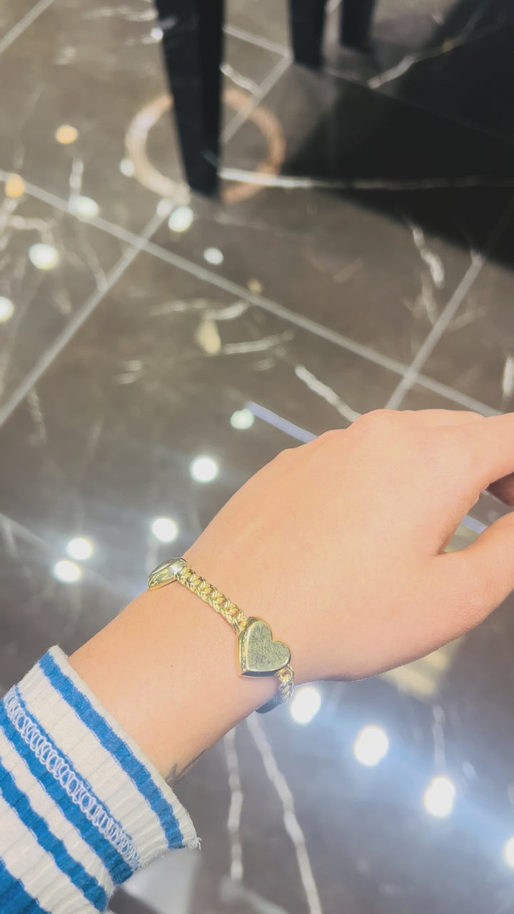 10K Y/G CHINO TRIPLE HEART BRACELET