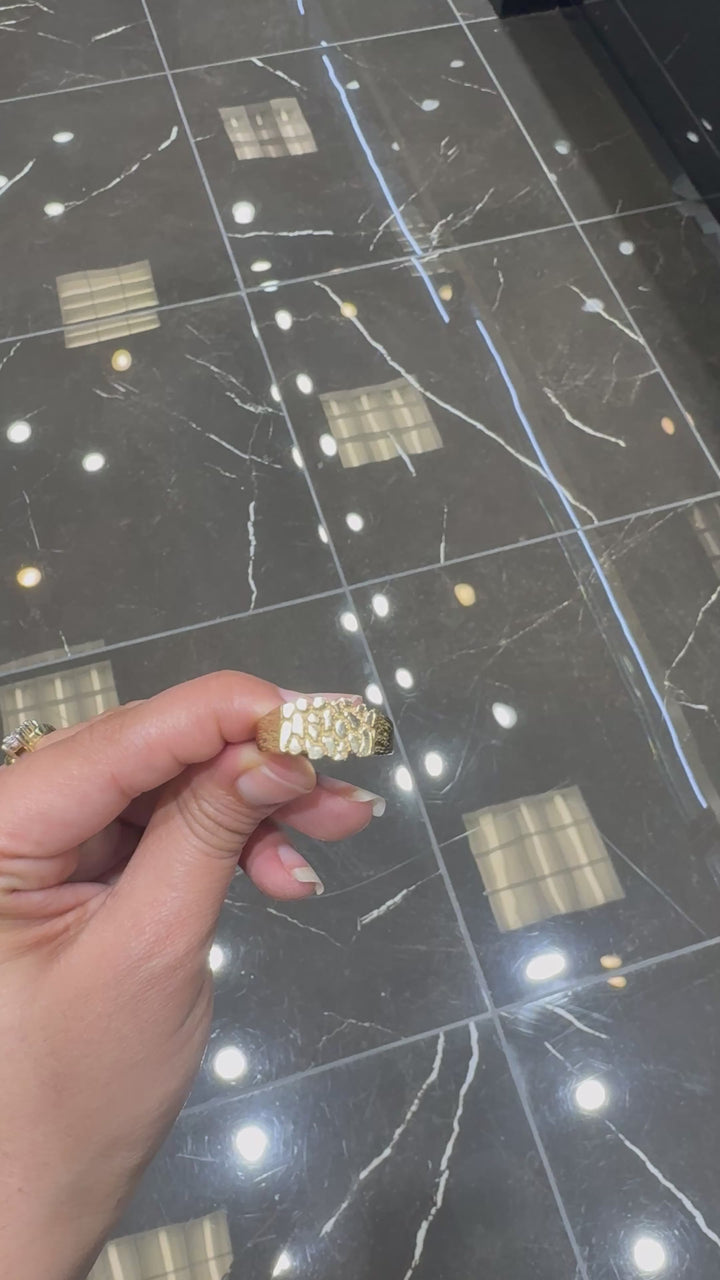 10K Y/G NUGGET RING