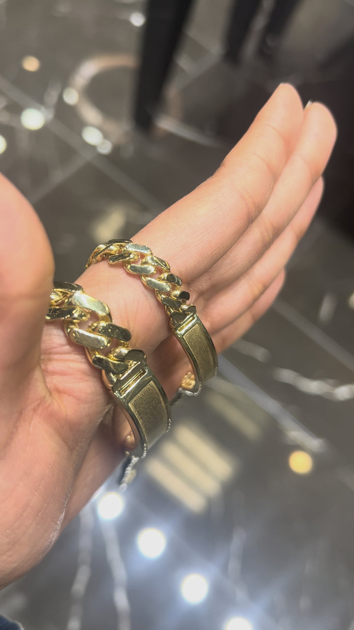 10K Y/G MONACO ID BRACELET