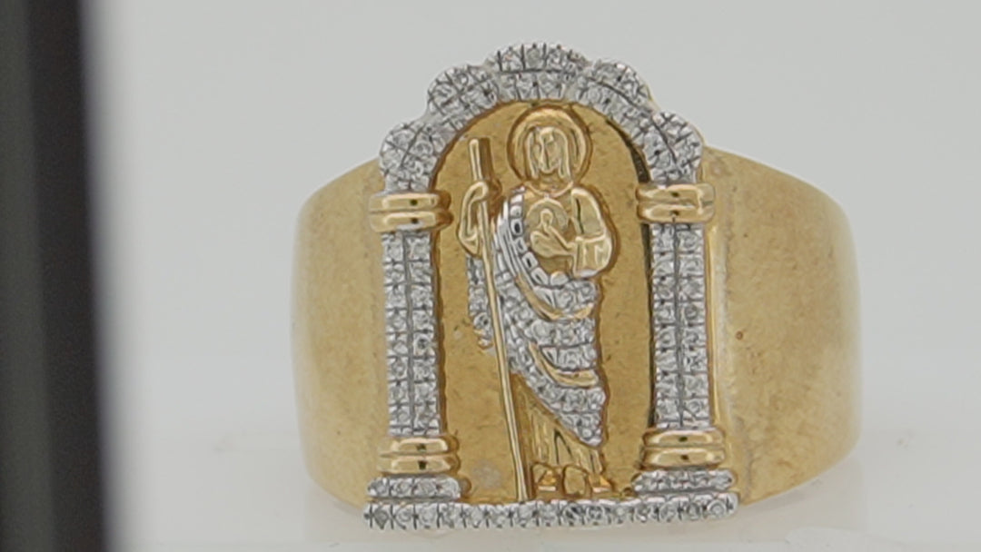10K YELLOW GOLD 0.23CTW  SAINT JUDE DIAMOND RING