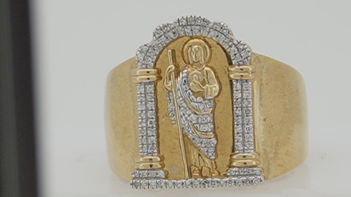 10K YELLOW GOLD 0.23CTW  SAINT JUDE DIAMOND RING