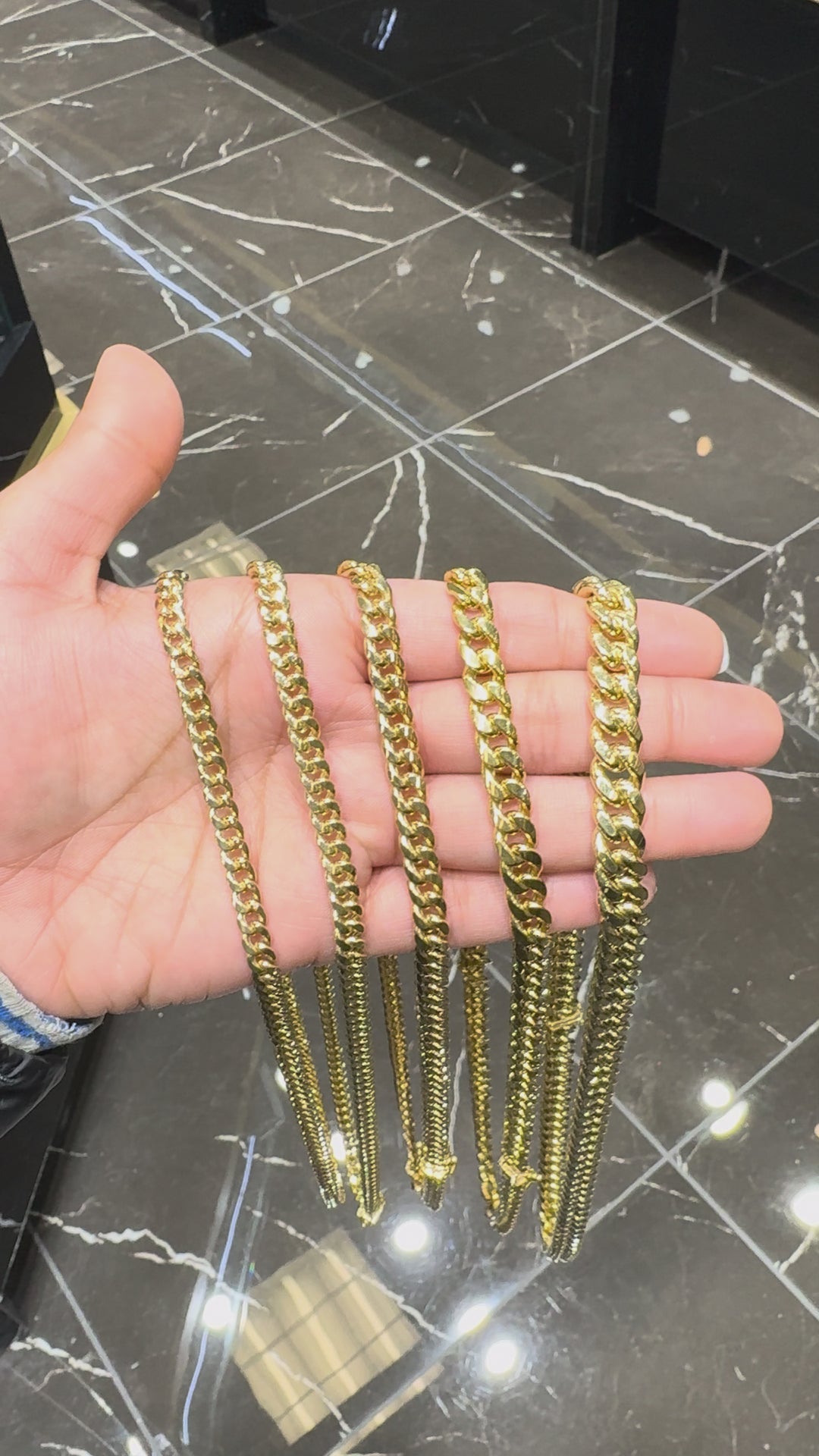 GOLD SEMI SOLID MIAMI CUBAN LINK CHAIN 10K / 14K