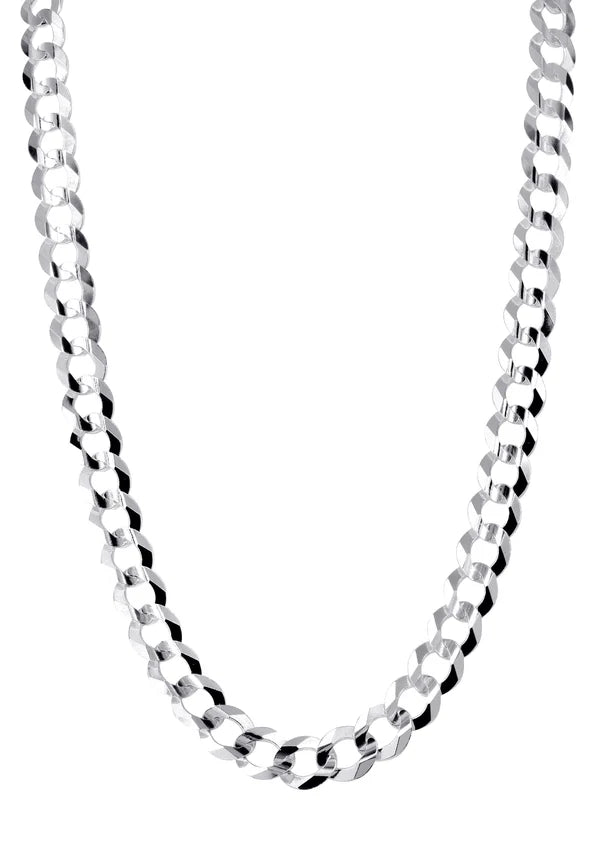 WHITE GOLD SOLID CUBAN  CHAIN 10K / 14K WHITE GOLD