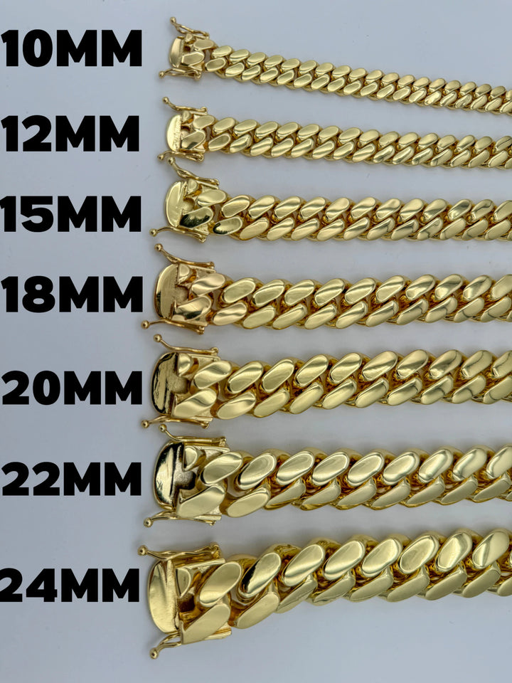 SOLID MIAMI CUBAN 10K /14K YELLOW GOLD BRACELETS