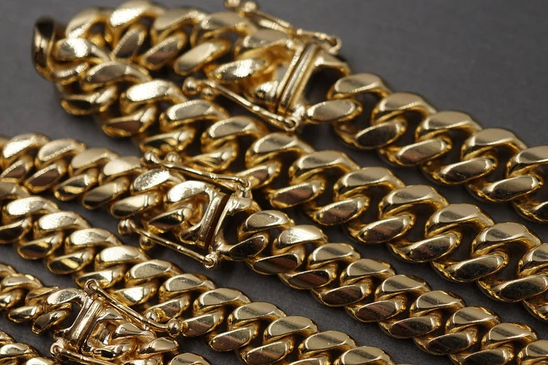 GOLD SOLID MIAMI CUBAN LINK CHAIN 10K / 14K