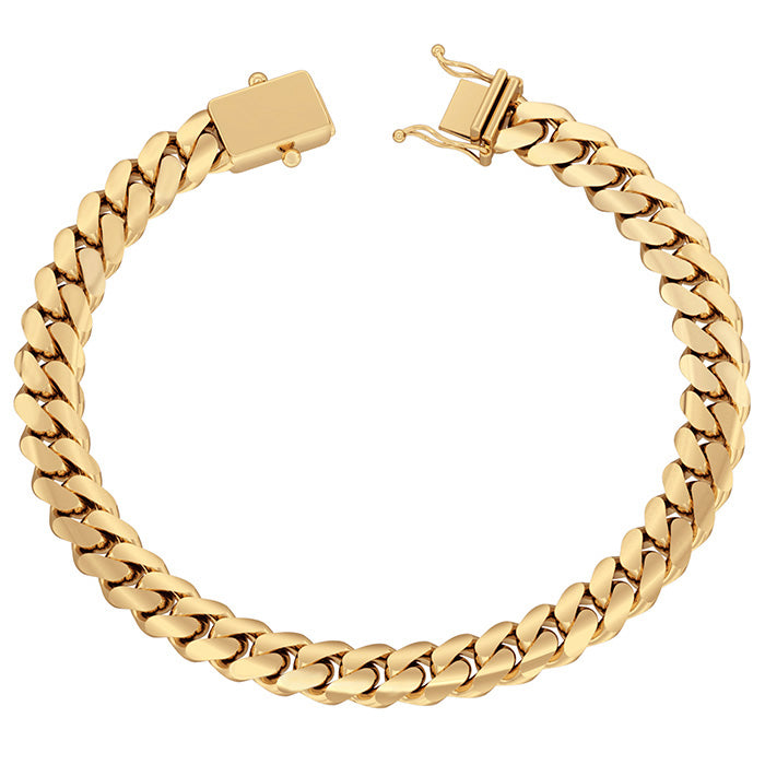 SOLID MIAMI CUBAN 10K /14K YELLOW GOLD BRACELETS