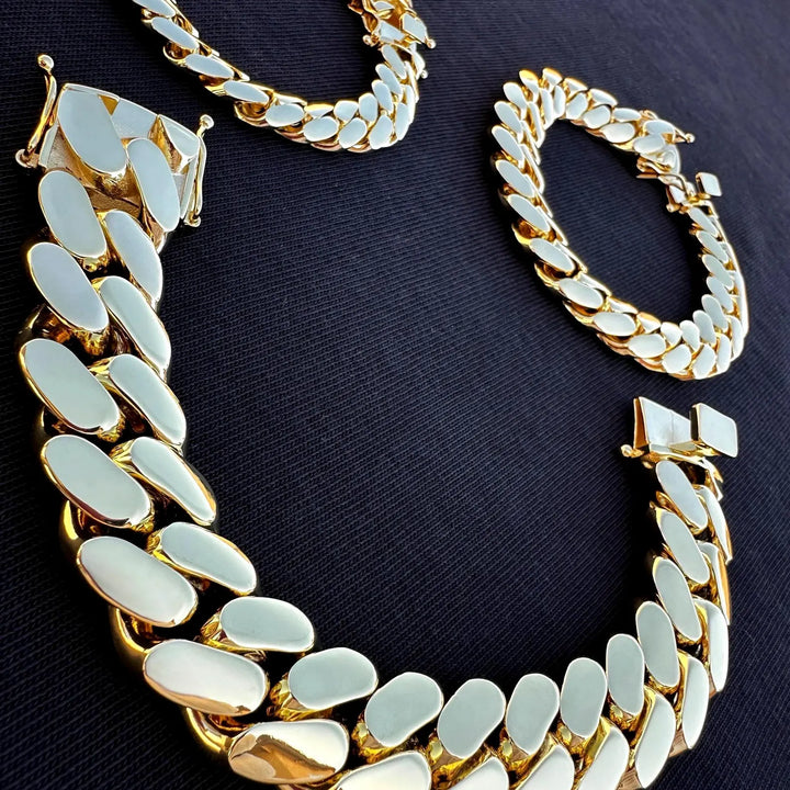 SOLID MIAMI CUBAN 10K /14K YELLOW GOLD BRACELETS
