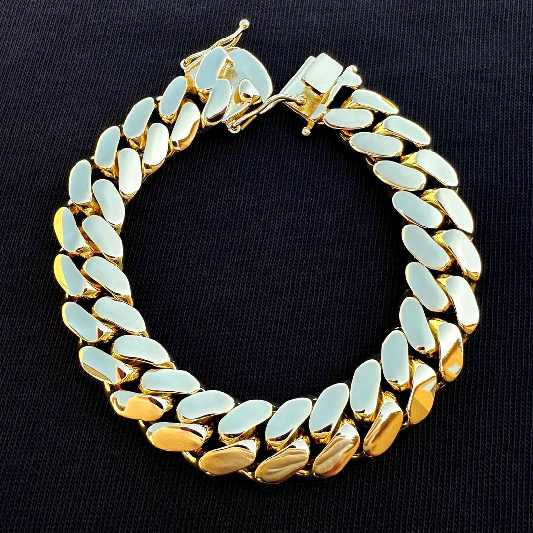 SOLID MIAMI CUBAN 10K /14K YELLOW GOLD BRACELETS