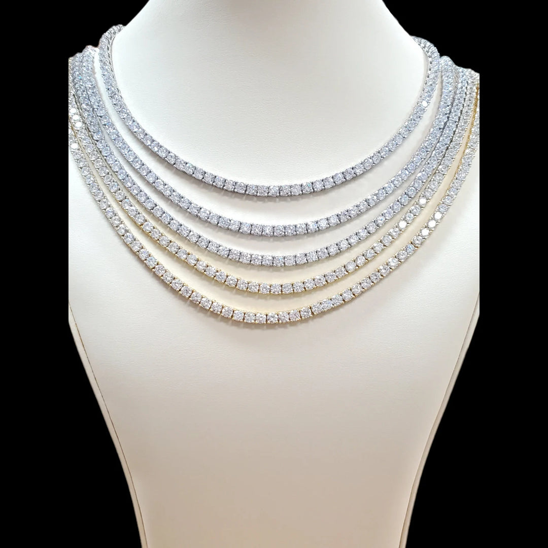 NATURAL DIAMOND TENNIS CHAIN 14K WHITE  GOLD