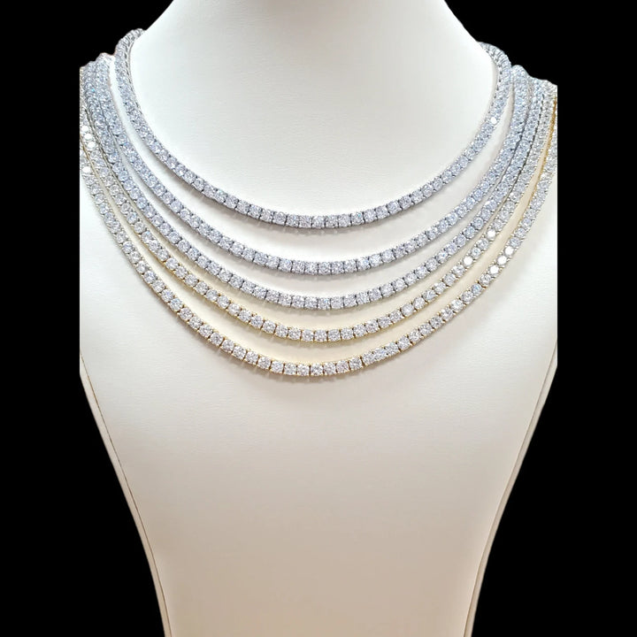 NATURAL DIAMOND TENNIS CHAIN 14K WHITE  GOLD